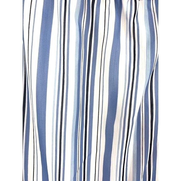 ANN TAYLOR maxi skirt lightweight L NWT $99 Blue White Stripes Summer Lined - Picture 2 of 5